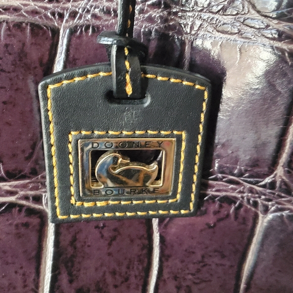 Dooney & Bourke Purple Croc-Embossed Leather Tote - Picture 3 of 5